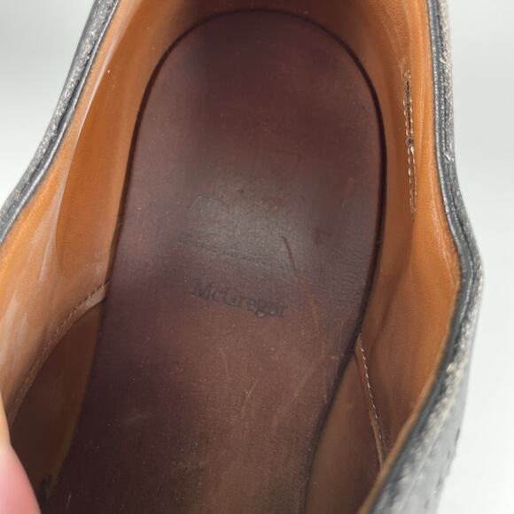 Allen Edmonds Mcgregor Men’s 10 E Black Leather Wingtip Oxford Dress Shoes GUC - Picture 8 of 9